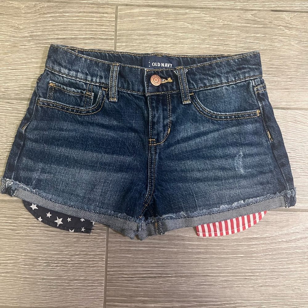 Patriotic Old Navy Girl’s Denim Shorts - Blue jean Sz 10 *Stars and Stripes*
